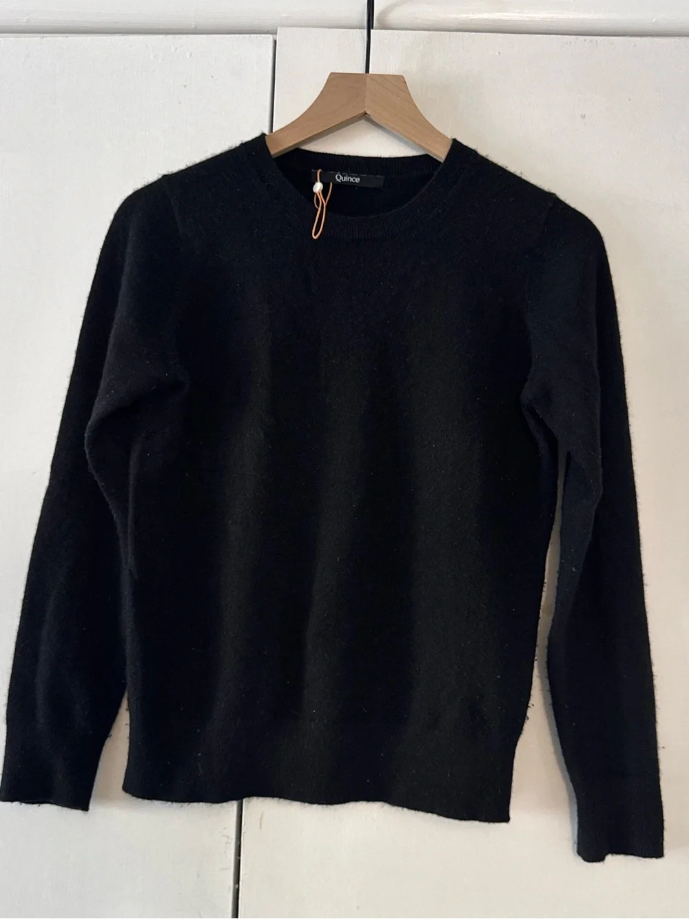 Quince Mongolian Cashmere Crewneck Sweater XS Black